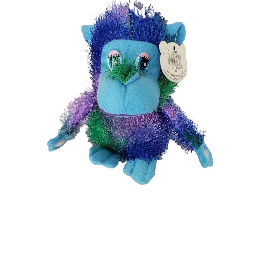 2004 fourstar‎ pals plush monkey multicolored furry fur stuffed animal toy